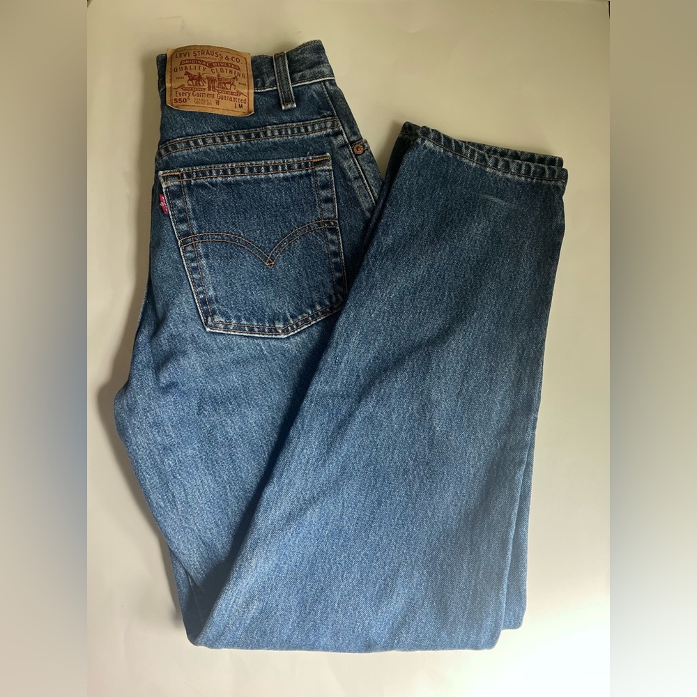 Levi's 550 Blue Relaxed Fit Jeans with Vintage Wash Women’s Size 10 from 2000